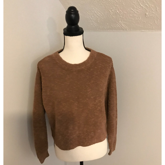 Everlane The Cotton Linen Crew Brown Sweater - Size Medium - Picture 2 of 9